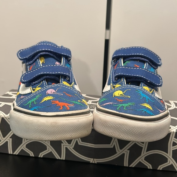 Vans Kids Dino Old School V Velcro Sneakers Size 3 - Picture 8 of 10